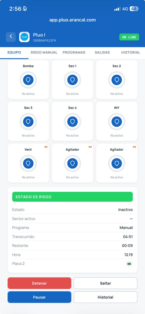 Pantalla de equipo PLUO II